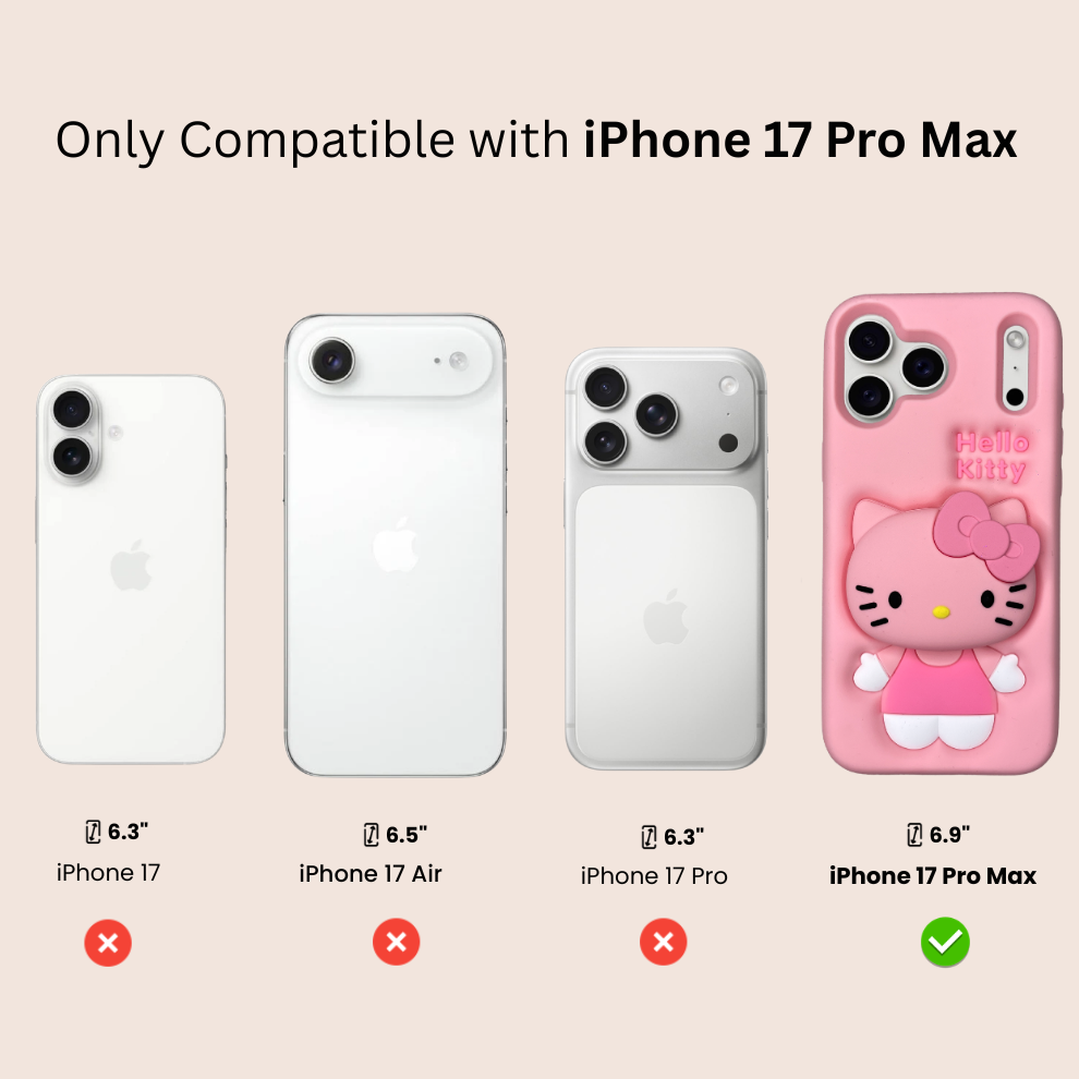 iPhone 17 Pro Max Kitty Cat Soft Silicone Case – Pink