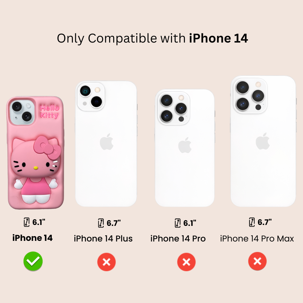 iPhone 14 Kitty Cat Soft Silicone Case – Pink