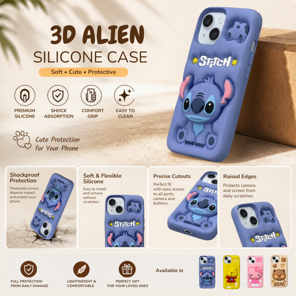 iPhone 14 Alien Soft Silicone Case – Blue