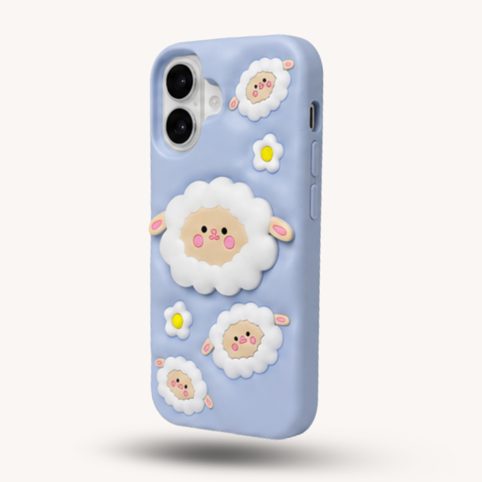 iPhone 17 Sheep Soft Silicone Case – Blue