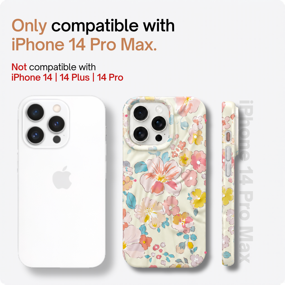 iPhone 14 Pro Max Pastel Pattern Protective Case – Floral
