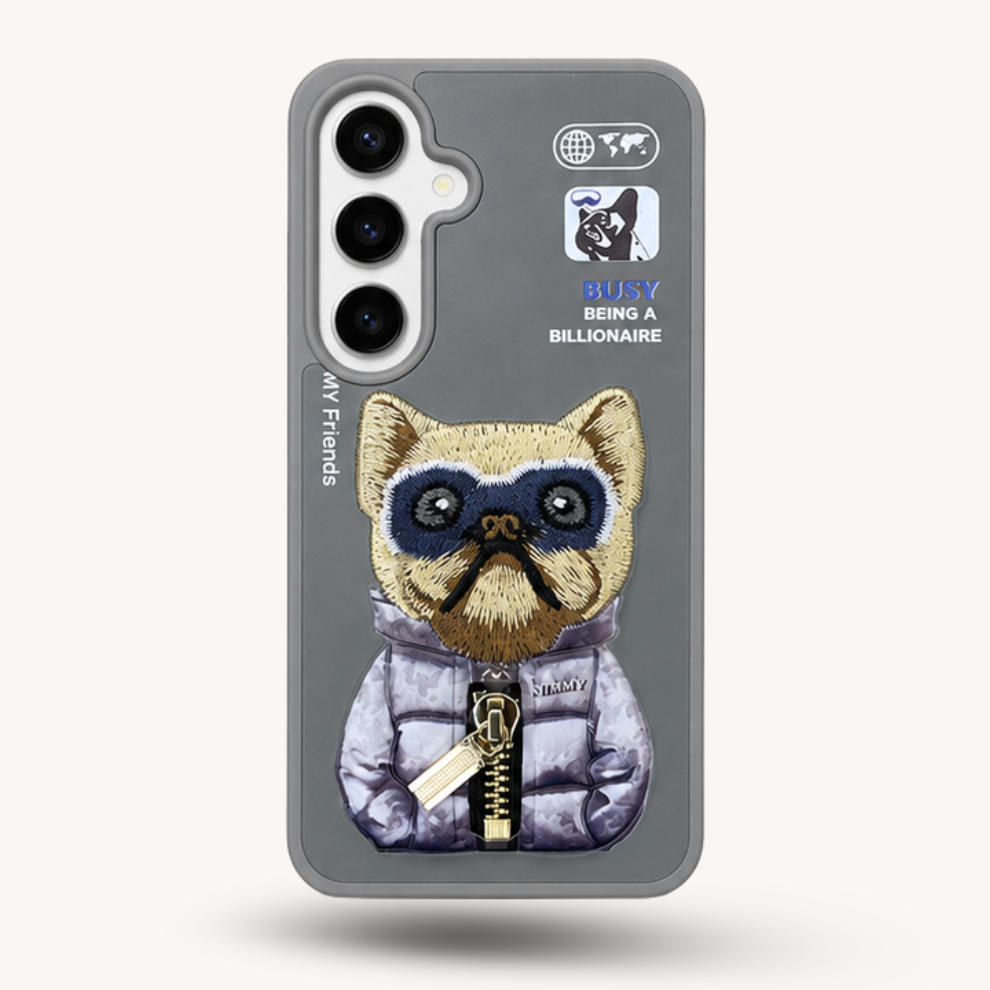Samsung S24 3D Dog Case – Grey