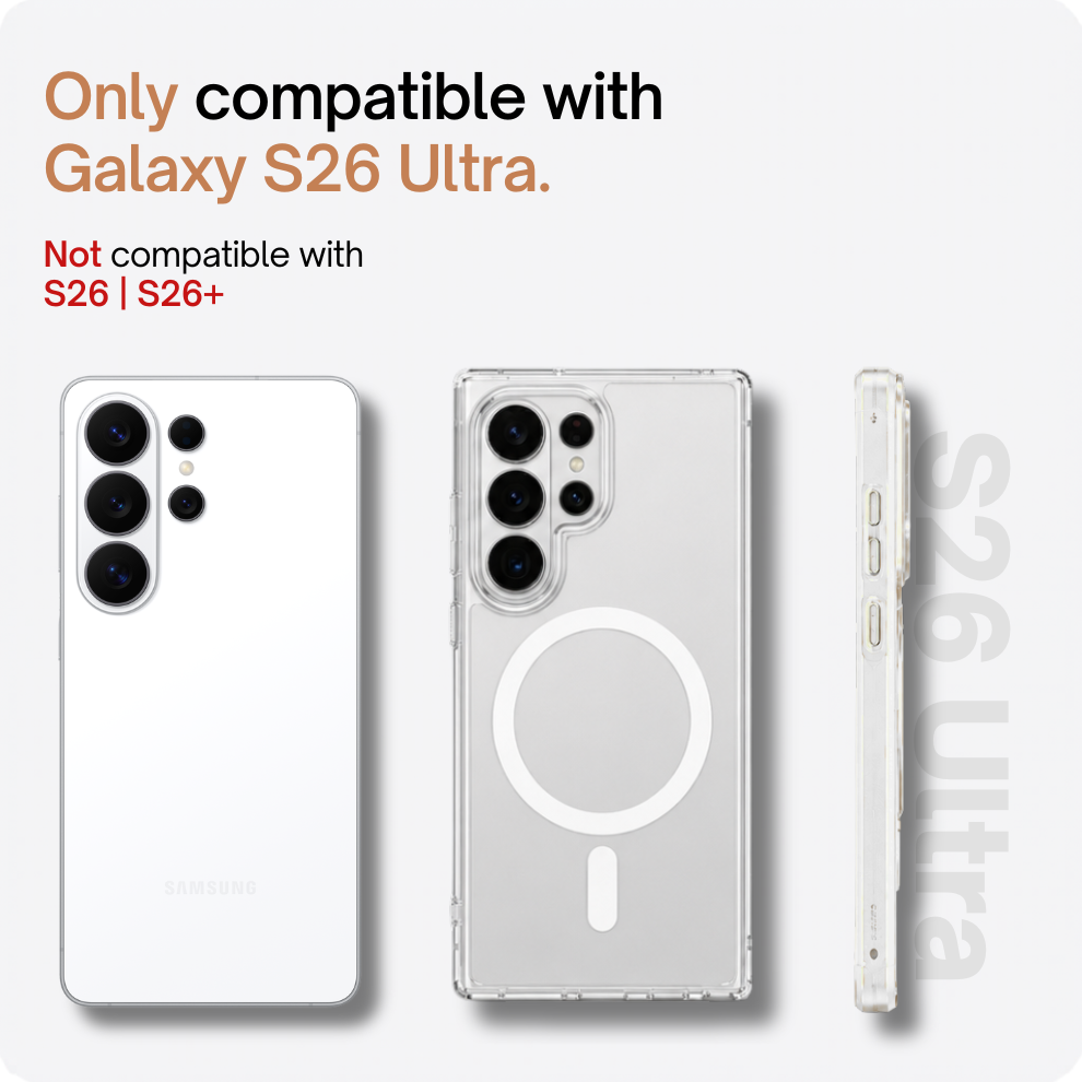 Samsung S26 Ultra Transparent MagSafe Case - White