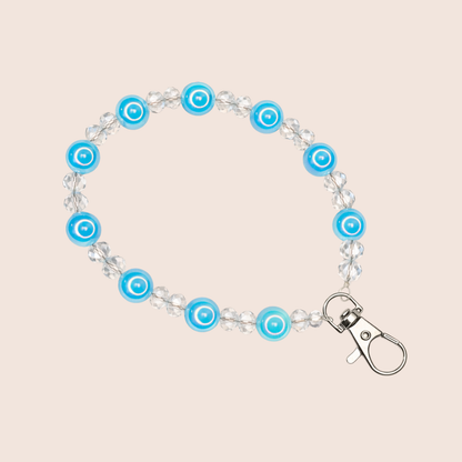 🌈 Iridescent Pearl Phone Charm – Fairy Glam Crystal Wrist Strap ✨