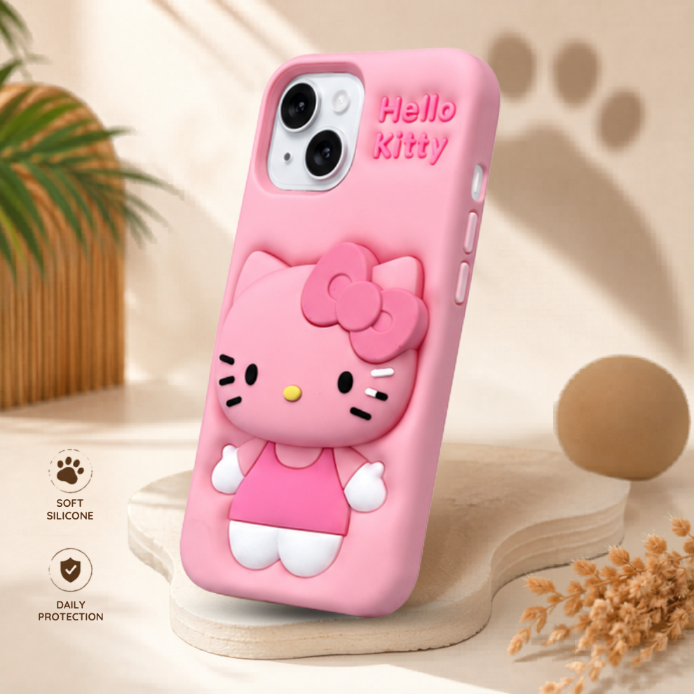 iPhone 14 Kitty Cat Soft Silicone Case – Pink