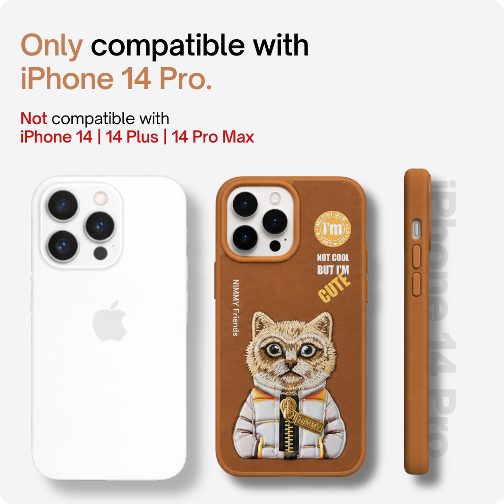 iPhone 14 Pro 3D Cat Case – Brown