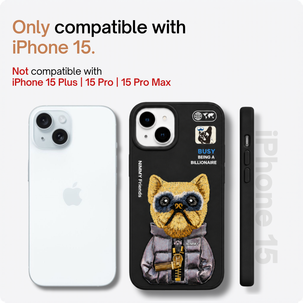 iPhone 15 3D Dog Case – Black