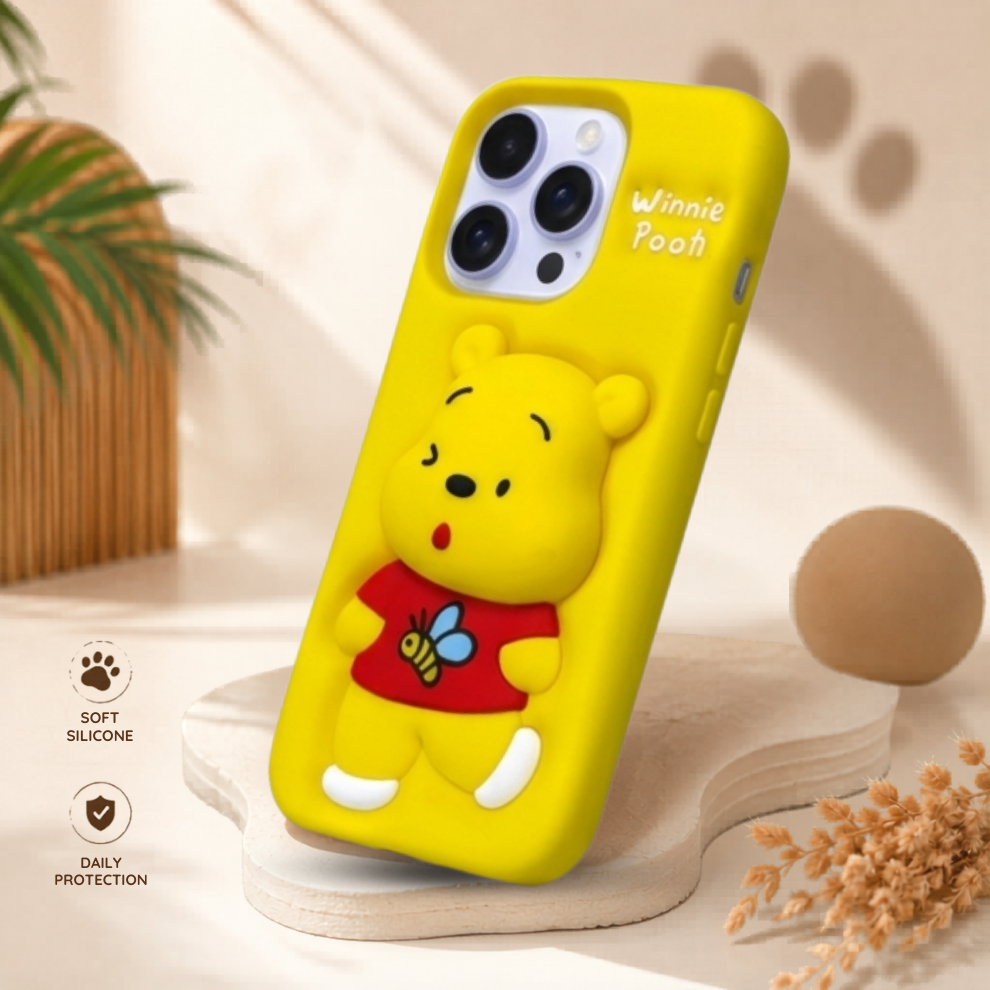 iPhone 15 Pro Max Honey Bear Soft Silicone Case – Yellow