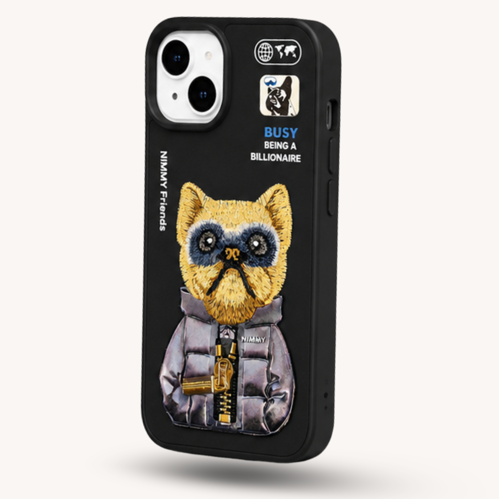 iPhone 15 3D Dog Case – Black