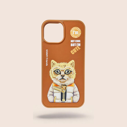 Luxury Cat Jacket iPhone Case – 3D Fabric & Zipper Design 🐱✨