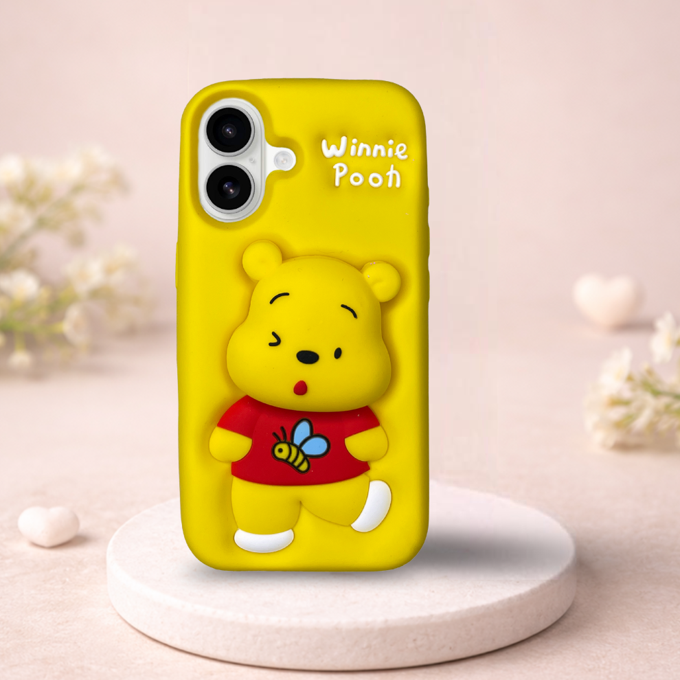 iPhone 16 Honey Bear Soft Silicone Case – Yellow
