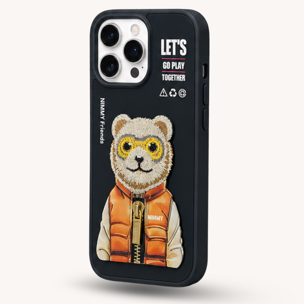 iPhone 15 Pro Max 3D Bear Case – Black