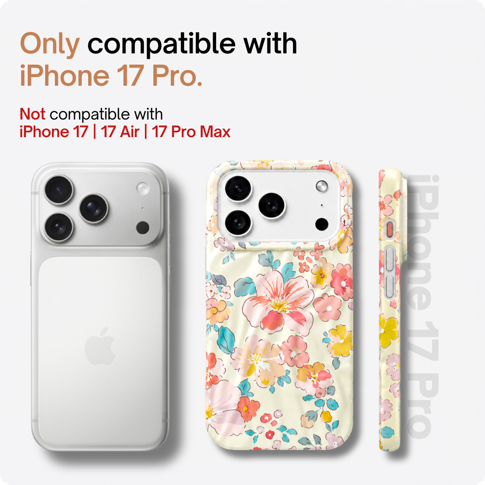 iPhone 17 Pro Pastel Pattern Protective Case – Floral
