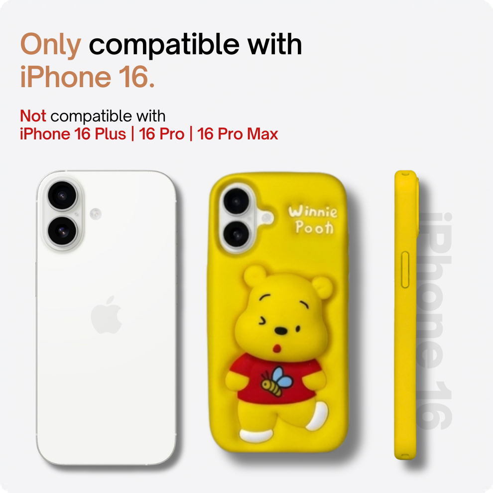 iPhone 16 Honey Bear Soft Silicone Case – Yellow
