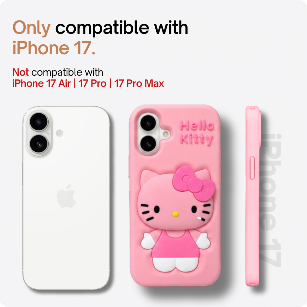 iPhone 17 Kitty Cat Soft Silicone Case – Pink