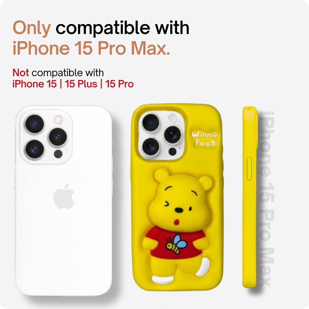 iPhone 15 Pro Max Honey Bear Soft Silicone Case – Yellow