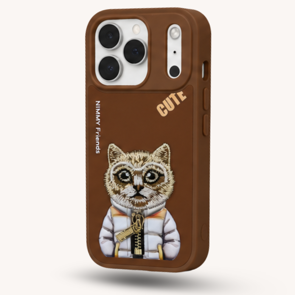 iPhone 17 Pro 3D Cat Case – Brown