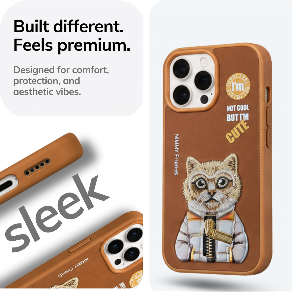 iPhone 14 Pro Max 3D Cat Case – Brown