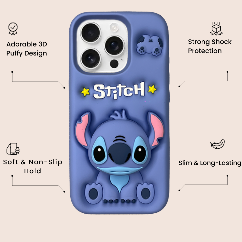 iPhone 16 Pro Alien Soft Silicone Case – Blue