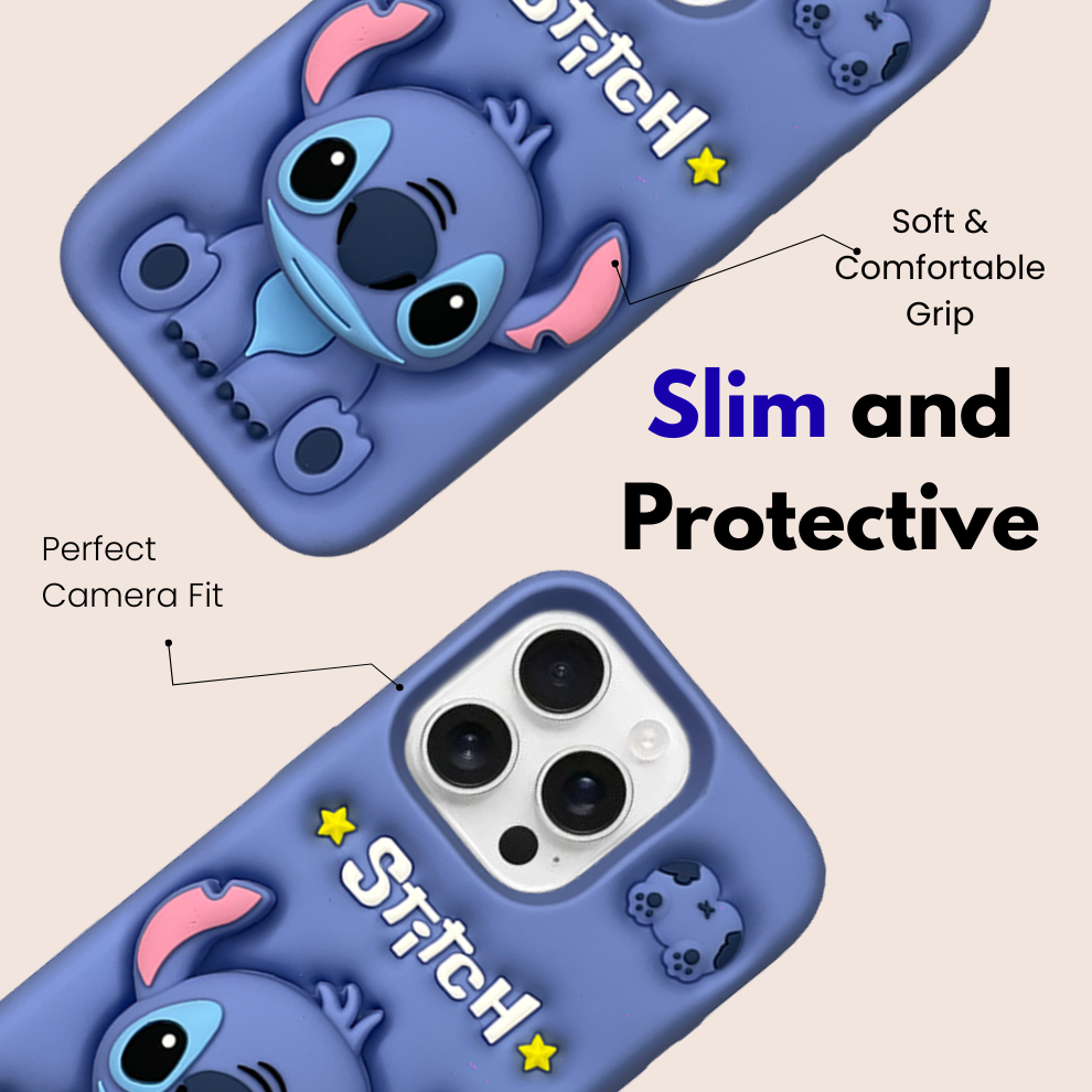 iPhone 15 Pro Max Alien Soft Silicone Case – Blue