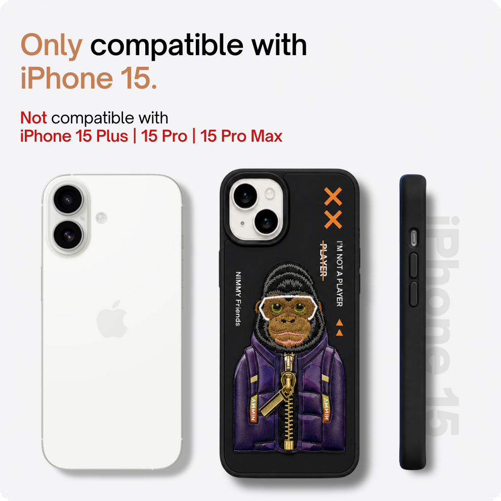 iPhone 15 3D Gorilla Case – Black
