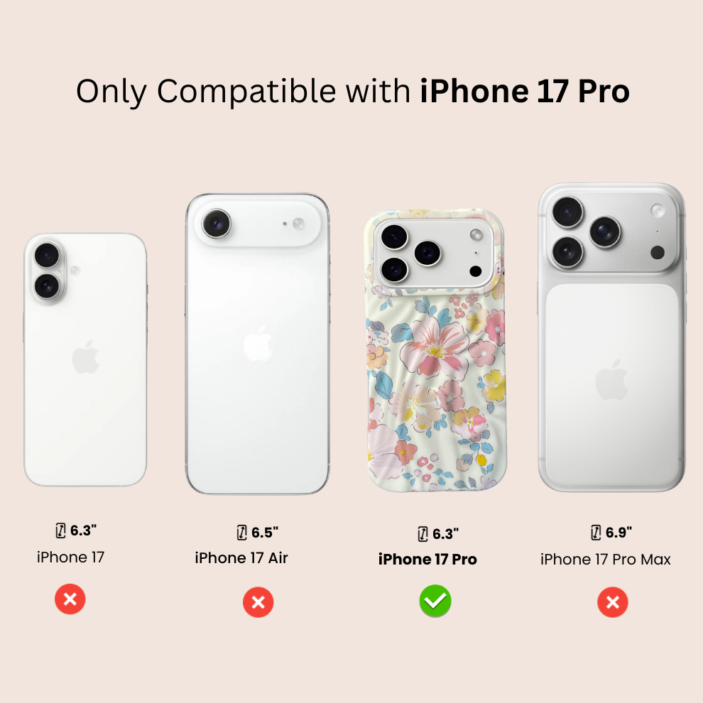 iPhone 17 Pro Pastel Pattern Protective Case – Floral
