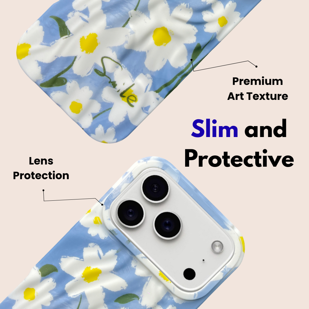 iPhone 17 Pro Max Daisy Pattern Protective Case – Floral