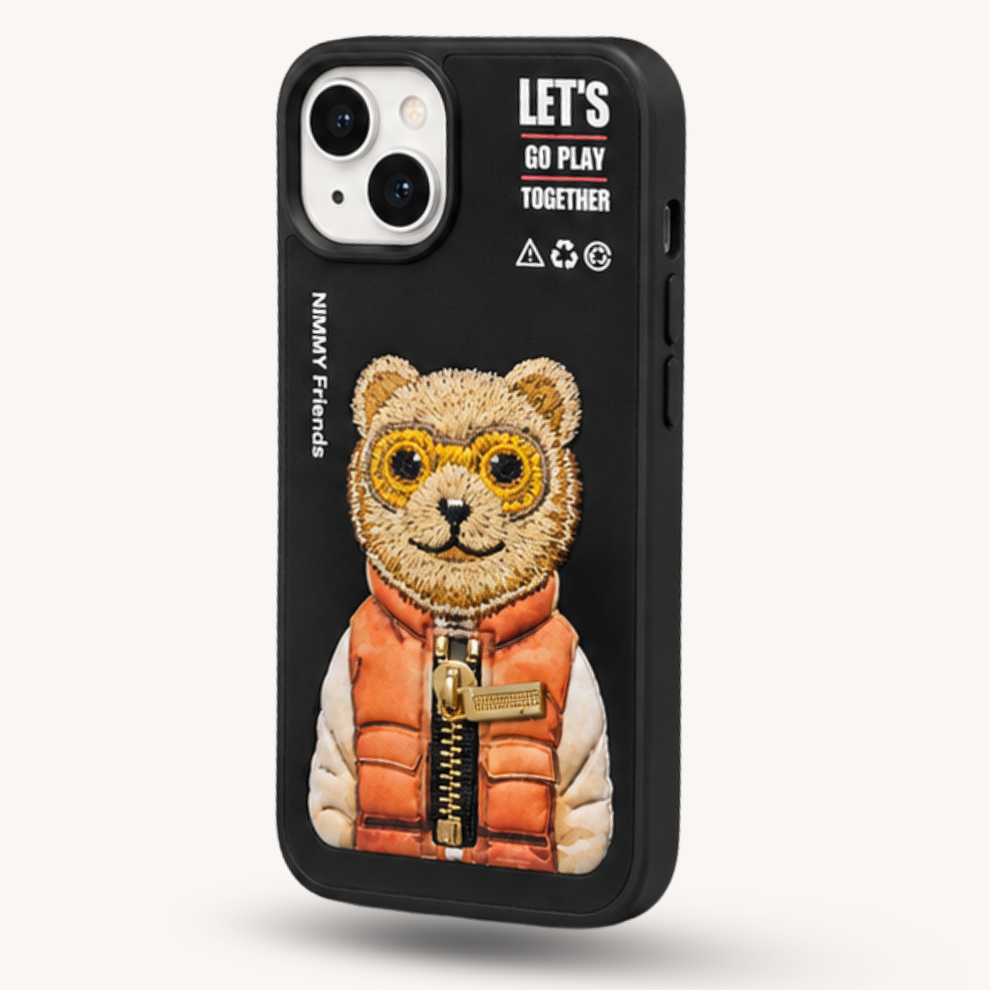 iPhone 15 3D Bear Case – Black