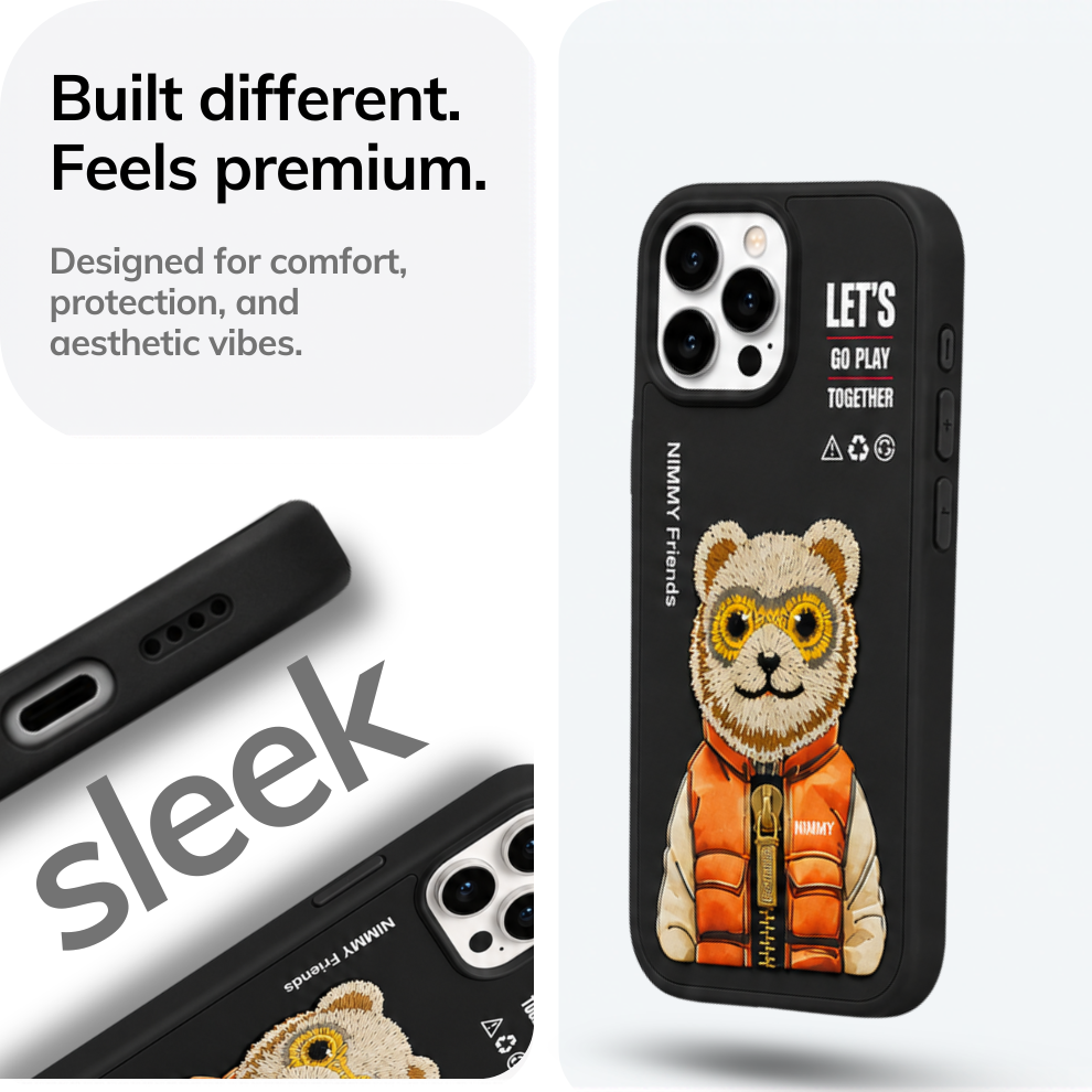 iPhone 15 Pro Max 3D Bear Case – Black