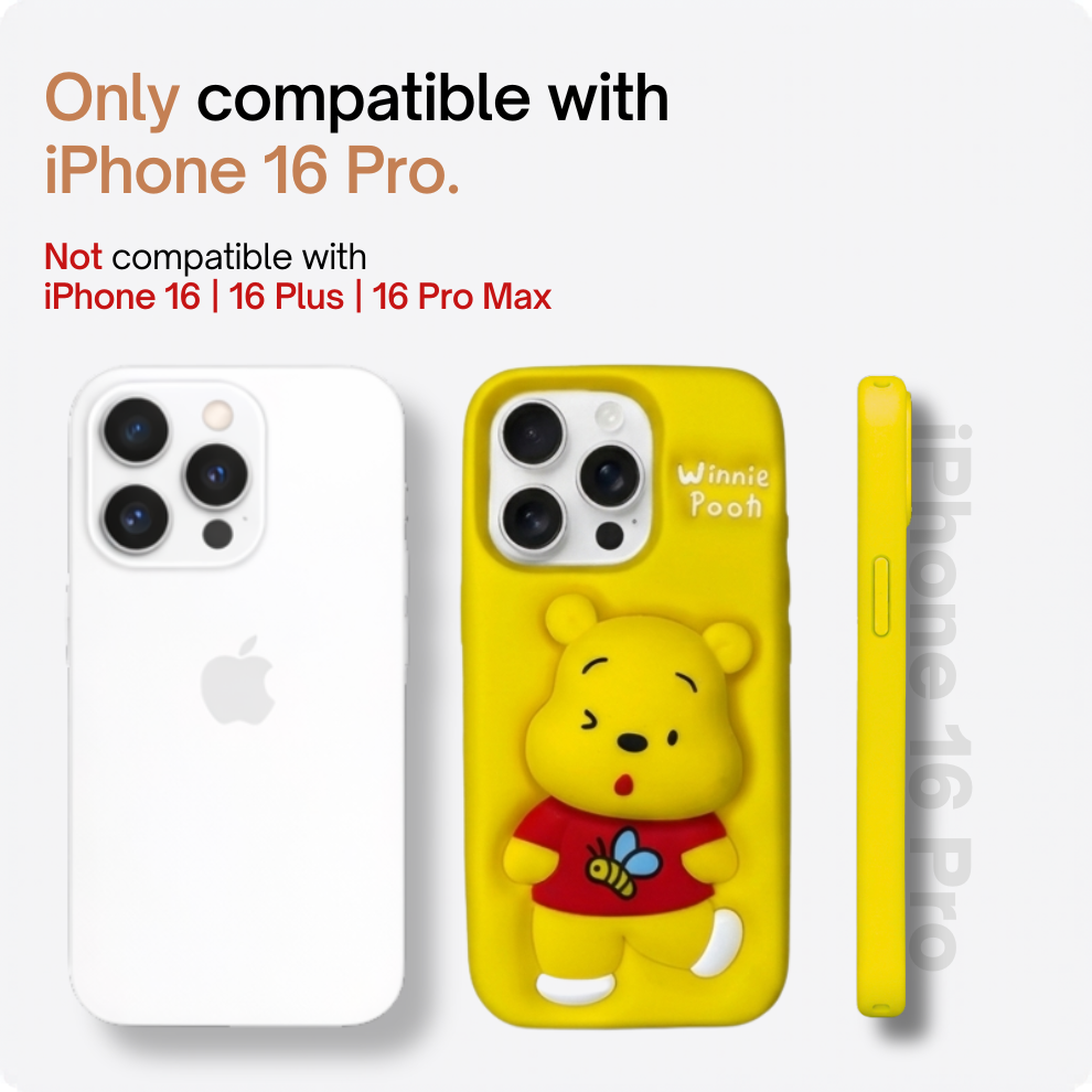 iPhone 16 Pro Honey Bear Soft Silicone Case – Yellow