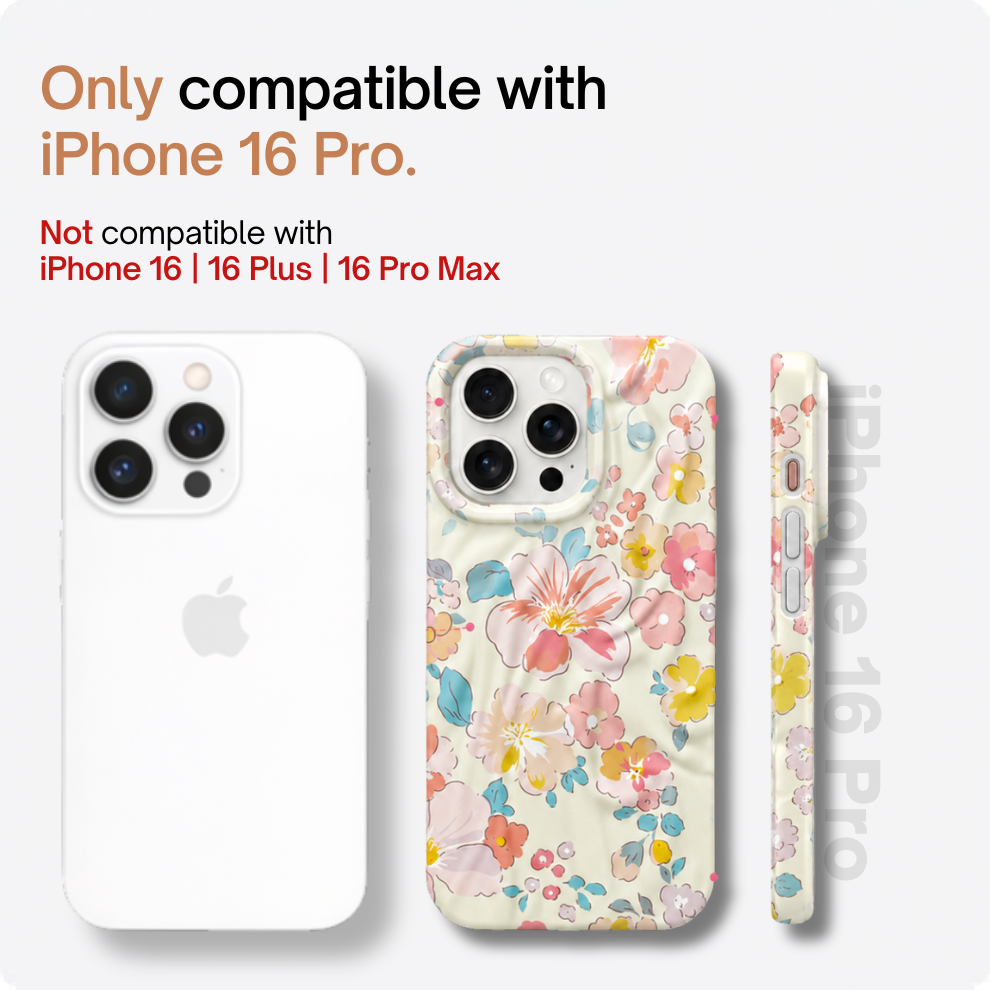 iPhone 16 Pro Pastel Pattern Protective Case – Floral