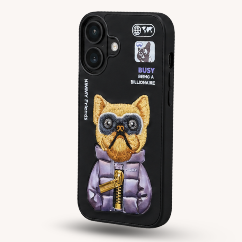 iPhone 16 3D Dog Case – Black