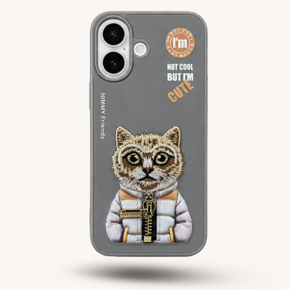 iPhone 17 3D Cat Case – Grey