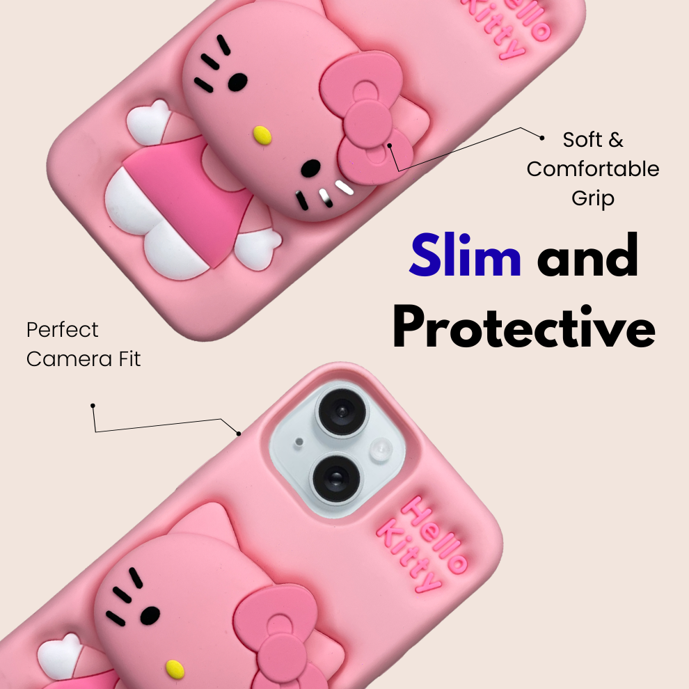 iPhone 14 Kitty Cat Soft Silicone Case – Pink