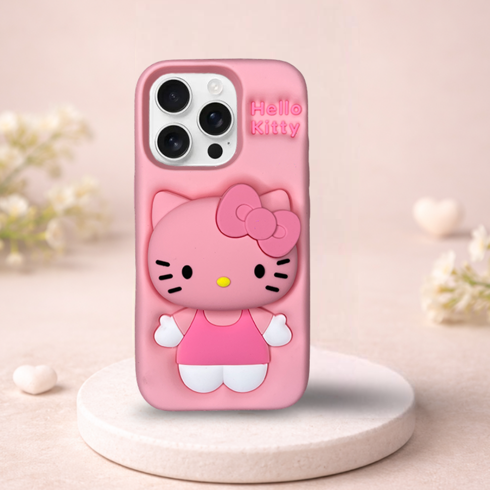 iPhone 14 Pro Max Kitty Cat Soft Silicone Case – Pink