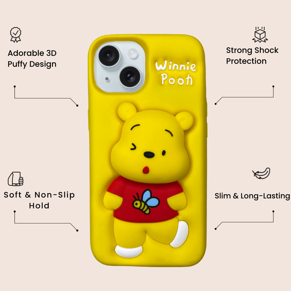 iPhone 15 Honey Bear Soft Silicone Case – Yellow
