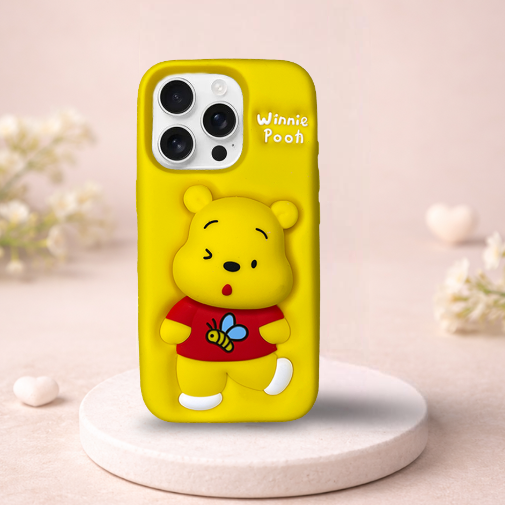 iPhone 16 Pro Honey Bear Soft Silicone Case – Yellow