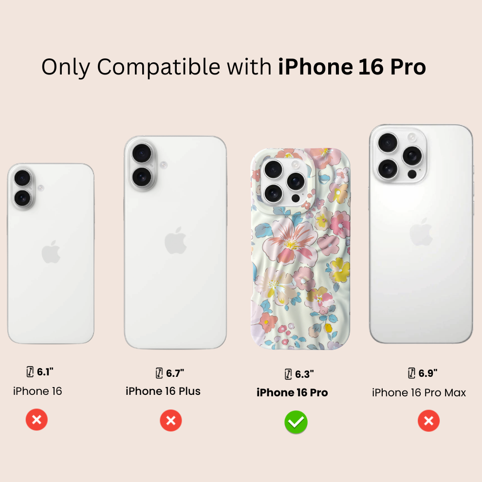 iPhone 16 Pro Pastel Pattern Protective Case – Floral