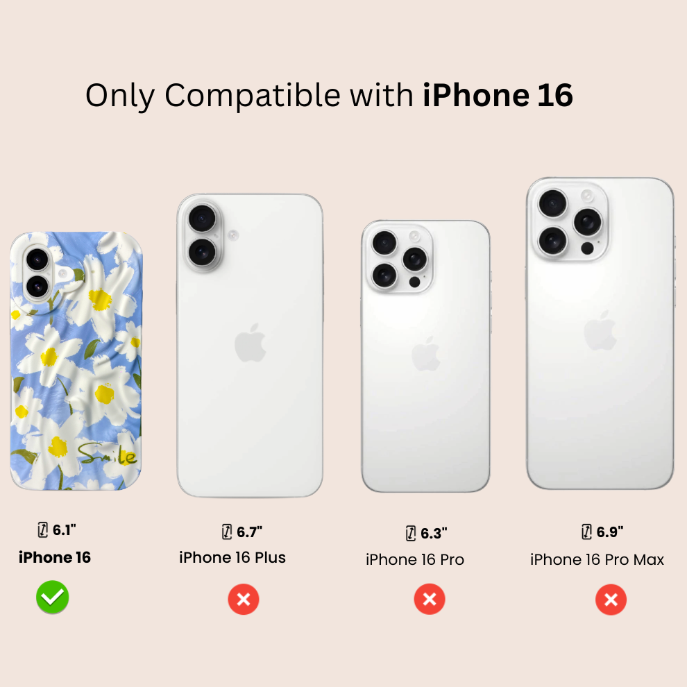 iPhone 16 Daisy Pattern Protective Case – Floral