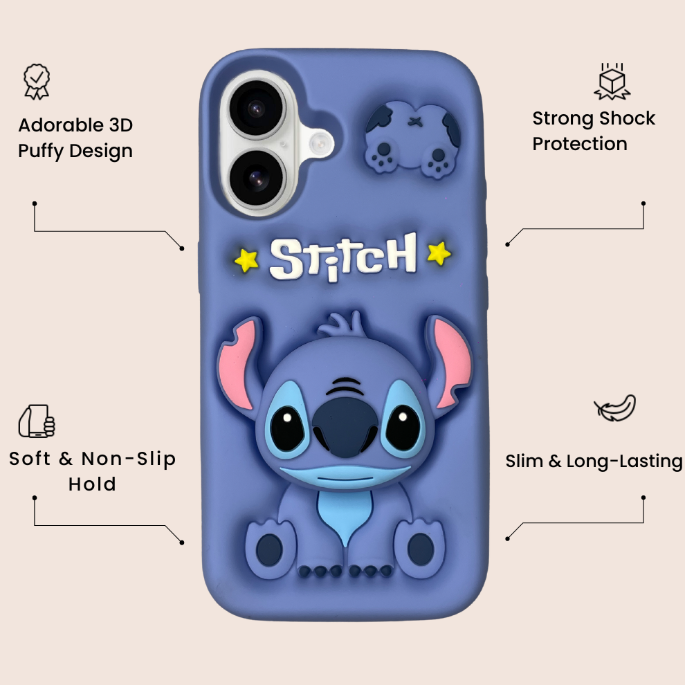 iPhone 16 Alien Soft Silicone Case – Blue