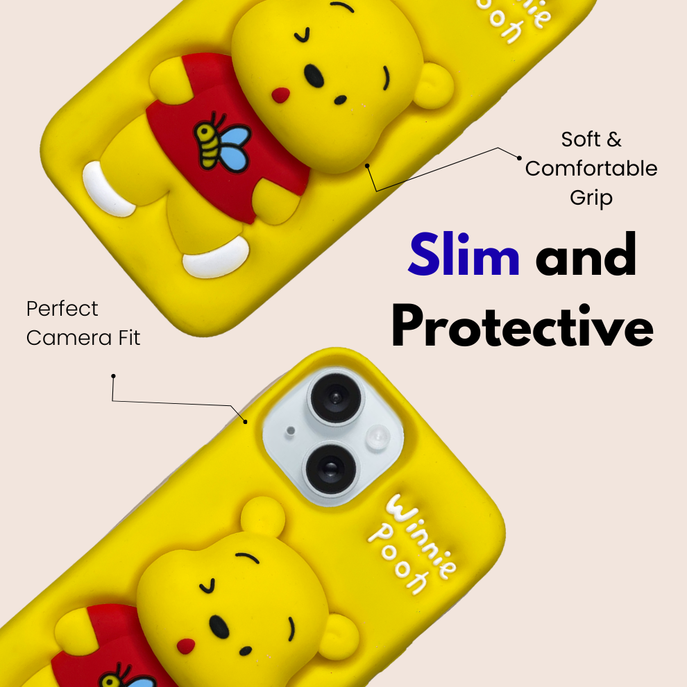 iPhone 15 Honey Bear Soft Silicone Case – Yellow