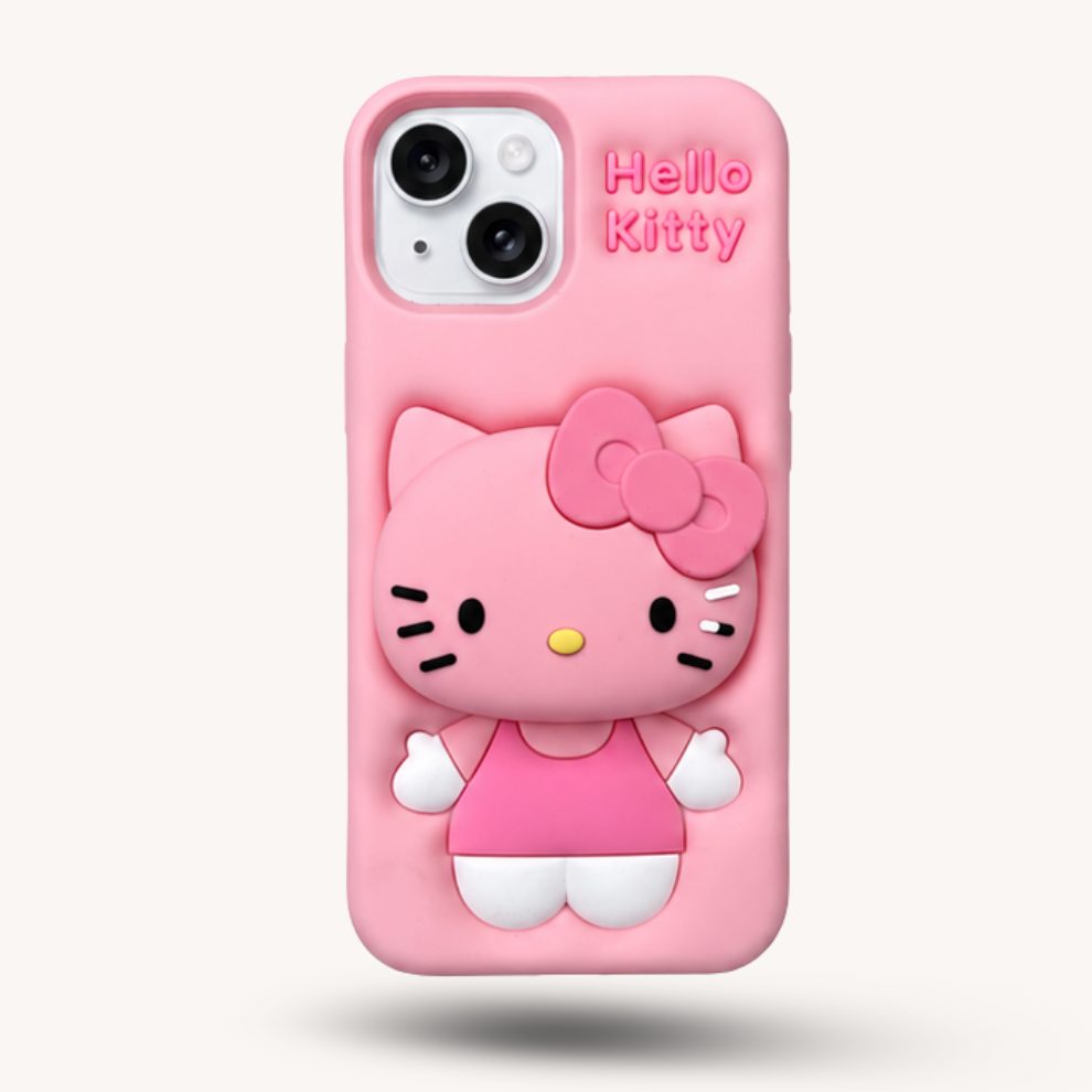 iPhone 15 Kitty Cat Soft Silicone Case – Pink