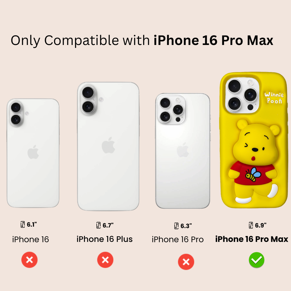 iPhone 16 Pro Max Honey Bear Soft Silicone Case – Yellow