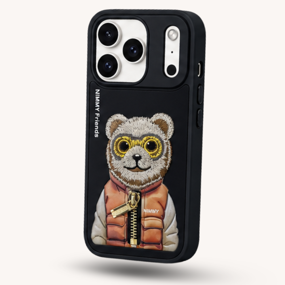 iPhone 17 Pro Max 3D Bear Case – Black
