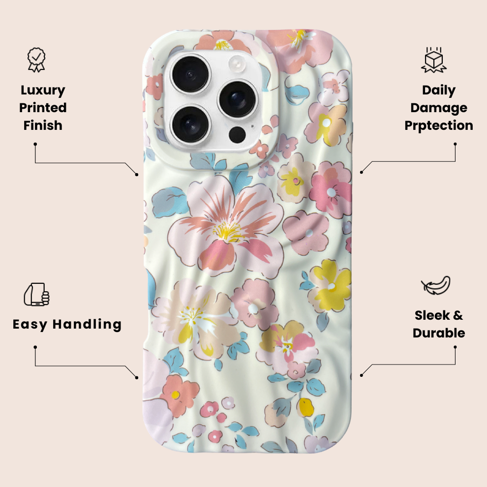 iPhone 16 Pro Pastel Pattern Protective Case – Floral