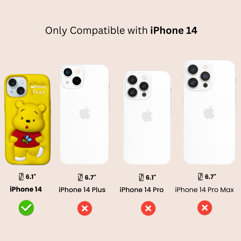 iPhone 14 Honey Bear Soft Silicone Case – Yellow