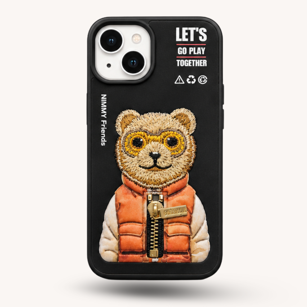 iPhone 15 3D Bear Case – Black