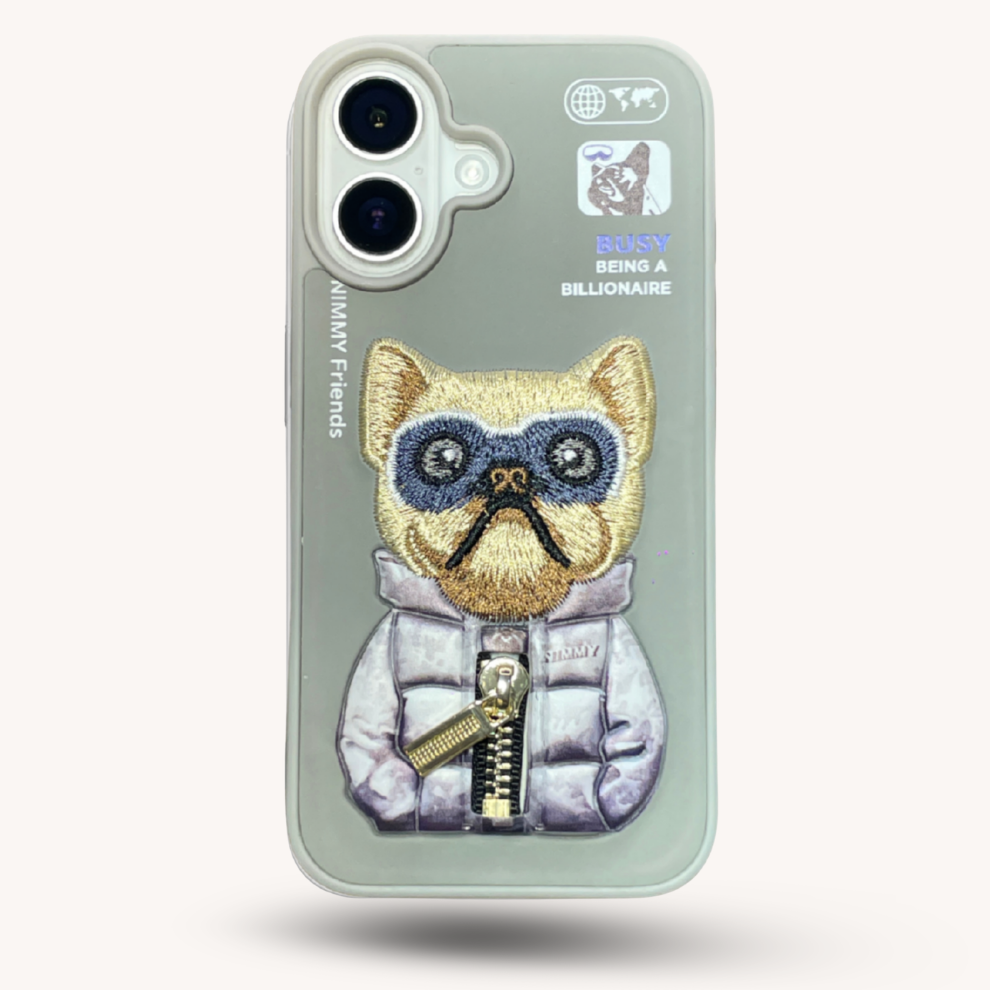iPhone 16 3D Dog Case – Grey