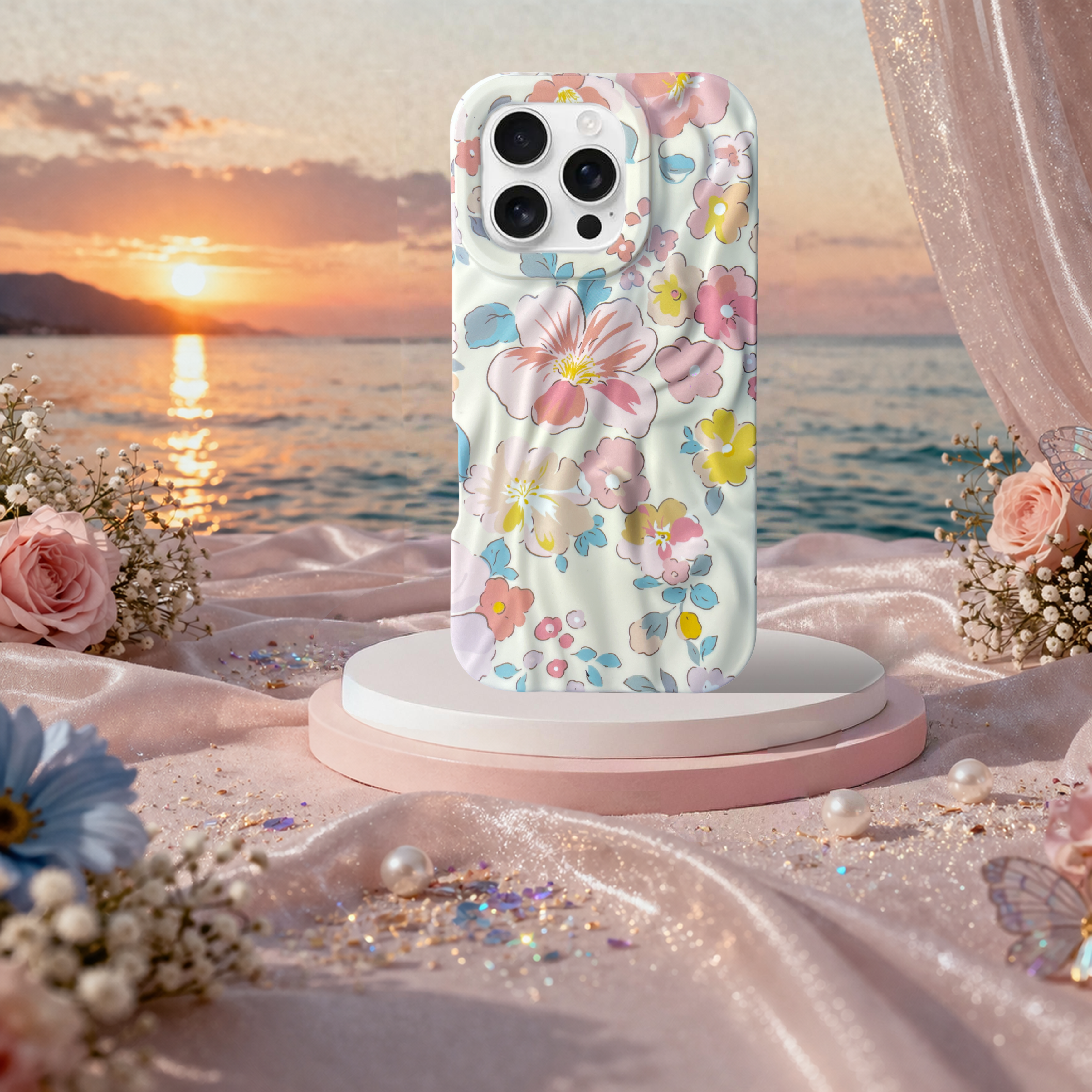 iPhone 16 Pro Max Spring Pattern Protective Case – Floral
